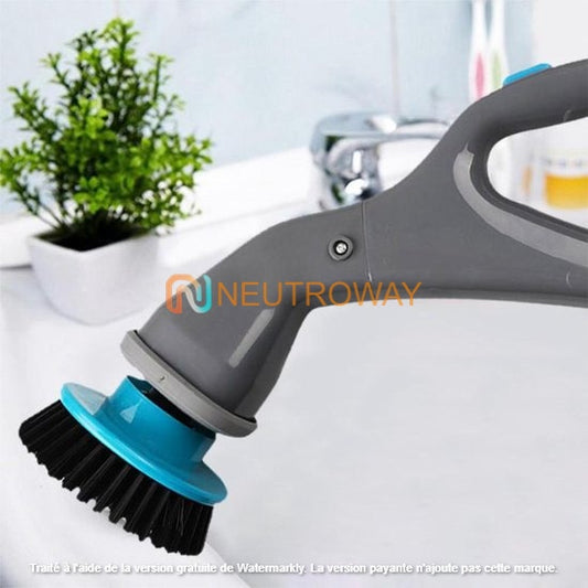 (0.5pv) Muscle Scrubber - Brosse de nettoyage électrique rechargeable - Comprend 3 accessoires - Nettoyant pour piscine / salle de bain