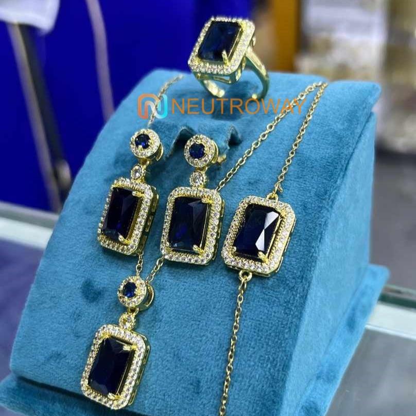 (8pv)  Ensemble Collier Et Boucles D'oreilles En Strass Et Cercle En Bijoux De Mariage/fête De Luxe À La Mode Pour Femmes, 3 Pièces