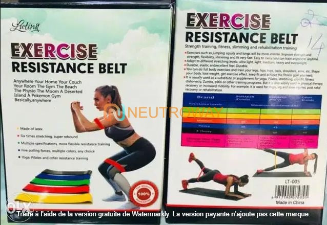 (6pv) Bande Elastique Fitness Kit Musculation Sport Maison Resistance Band Extensible